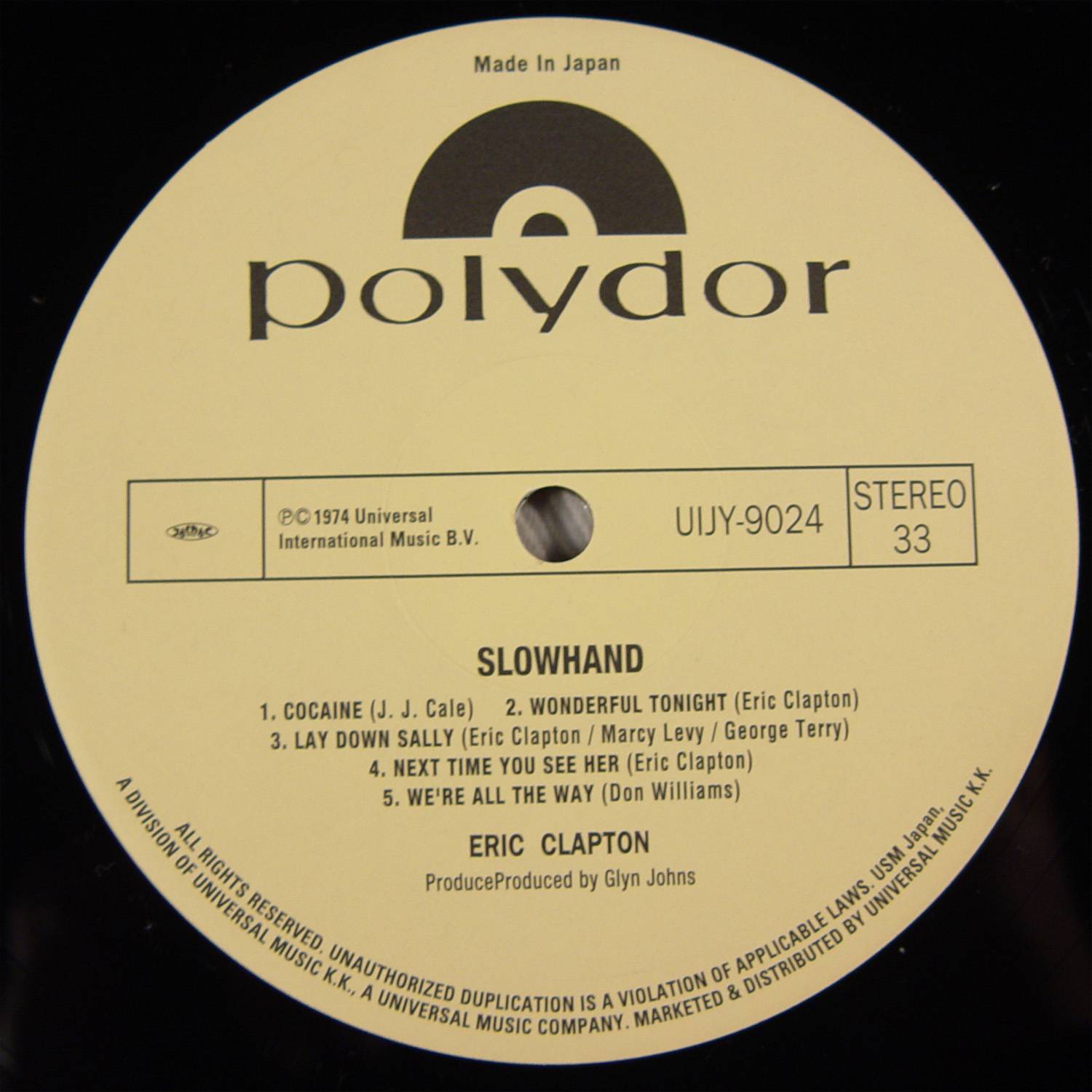 Eric Clapton Slowhand [lp label a jpn]